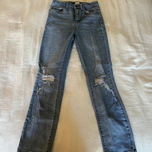 Straight Leg Ripped Jeans